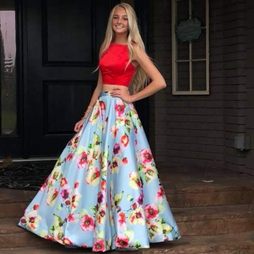 TWO PIECE PROM DRESS JOVANI